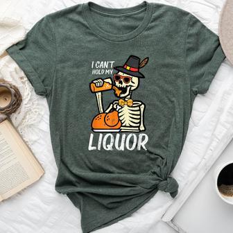 Thanksgiving Skeleton Cant Hold My Dad Women Bella Canvas T-shirt - Thegiftio UK