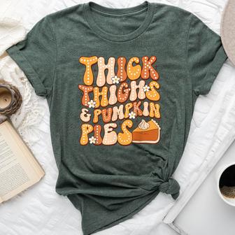 Thick Thighs & Pumpkin Pies Thanksgiving Fall Matching Bella Canvas T-shirt - Thegiftio UK
