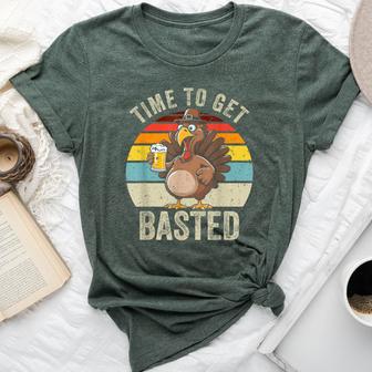 Time To Get Basted Beer Thanksgiving Turkey Women Bella Canvas T-shirt - Thegiftio UK