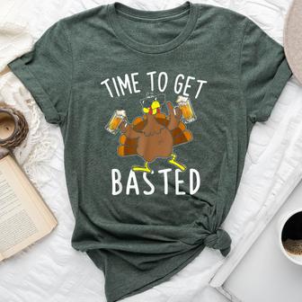 Time To Get Basted Beer Thanksgiving Turkey Women Bella Canvas T-shirt - Thegiftio UK