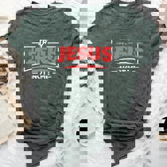 Try Jesus Not Me Christian Faith Hope Love Shine Red Bella Canvas T-shirt - Monsterry