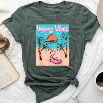 Vacay Vibes Beach Flamingo Summer Vacation Bella Canvas T-shirt - Monsterry AU