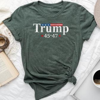 Vintage Trump 2024 Retro Us Flag 45-47 Trump Bella Canvas T-shirt - Thegiftio UK