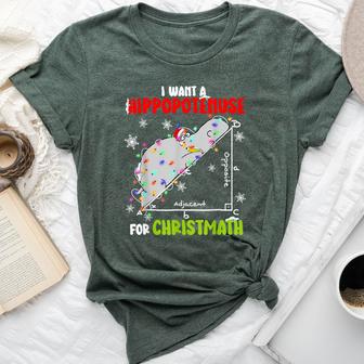 I Want A Hippopotamus For Christmas Xmas Hippo Math Teacher Bella Canvas T-shirt - Thegiftio UK