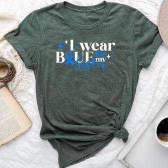 I Wear Blue For My Sister T1d Diabetes Awareness Type 1 Bella Canvas T-shirt - Thegiftio UK