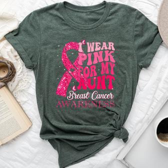 I Wear Pink For My Aunt Breast Cancer Warrior Support Squads Bella Canvas T-shirt - Thegiftio UK