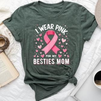 I Wear Pink For My Besties Mom Cancer Awareness Bella Canvas T-shirt - Thegiftio UK