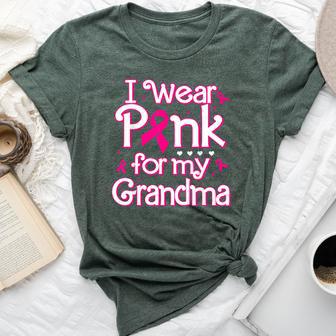 I Wear Pink For My Grandma Support Breast Cancer Awareness Bella Canvas T-shirt - Thegiftio UK