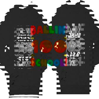 Ballin Through 100 Days Of School Basketball Lovers School Kindergarten Youth Sweatshirt - Monsterry