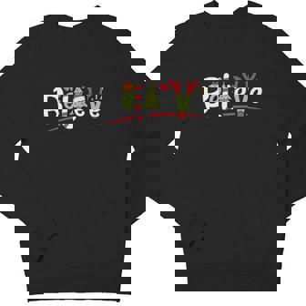 Christmas Believe Boys Girls Santa Hat Xmas Tree Antlers Youth Sweatshirt - Monsterry