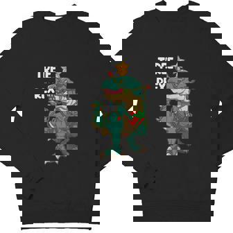 Christmas Dinosaur Tree Rex Pajamas Xmas Lights Youth Sweatshirt - Monsterry