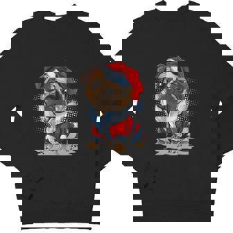 Christmas Pug Dog Wearing Santa Youth Sweatshirt - Monsterry
