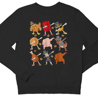 Dabbing Turkey T Rex Pilgrim Thanksgiving Boys Kid Dab Youth Sweatshirt - Monsterry