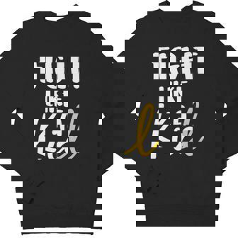 Fight Like A Kid Childhood Cancer Gold Ribbon Youth Sweatshirt - Monsterry