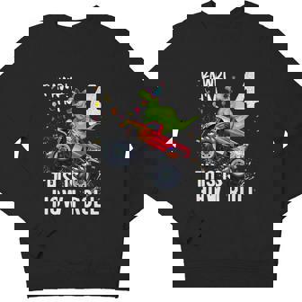 Kids T Rex Dinosaur Monster Truck 4Th Birthday Boys And Girls Youth Sweatshirt - Monsterry