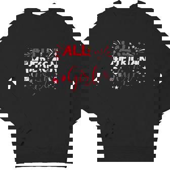 Kids All American Girl For Independence Day Girls Patriotic Youth Sweatshirt - Monsterry