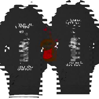 Kids Sloth I Love Slow Much Boys Girls Valentines Youth Sweatshirt - Monsterry