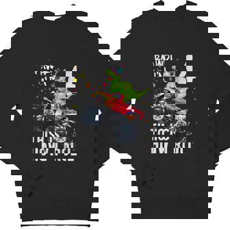 Kids T Rex Dinosaur Monster Truck 4Th Birthday Boys And Girls Youth Sweatshirt - Monsterry