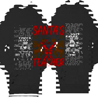 Santa's Favorite Teacher Xmas Deer Santa Claus Teacher Youth Sweatshirt - Monsterry