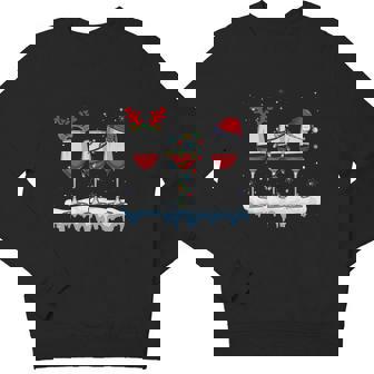 Three Red Wine Glasses Santa Hat Christmas Wine Lover Xmas Youth Sweatshirt - Monsterry