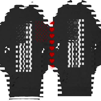Valentines Day American Flag Hearts Boys Girls Kids Youth Sweatshirt - Monsterry