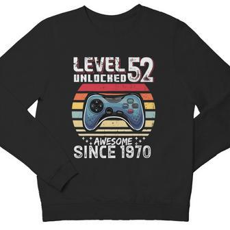Vintage Video Gamer Birthday Level 52 Unlocked 52Nd Birthday Youth Sweatshirt - Monsterry