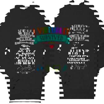 I Virtually Survived 100 Days Of Kindergarten Teacher Kids Meaningful Youth Sweatshirt - Monsterry