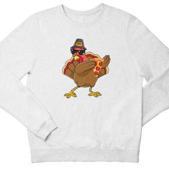Cute Save A Turkey Eat Pizza Thanksgiving Kids Adult V Youth Sweatshirt - Monsterry