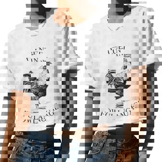 Fluent In Fowl Language Vintage Farm Women Cropped T-shirt - Monsterry