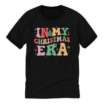 In My Christmas Era Cute Groovy Christmas Holiday Xmas Unisex Cotton Ringer T-Shirt - Monsterry