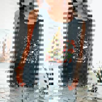 Chsitmas In The Air Frog Cowboy Retro Christmas Tree Comfort Colors Tank Top - Monsterry