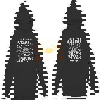 Autumn Vibes Fall Leaves Pumpkins Comfy Cozy Harvest Unisex Hoodie - Monsterry