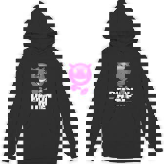 On Demon Time Meme Emote Trending Teen Slang Street Unisex Hoodie - Monsterry