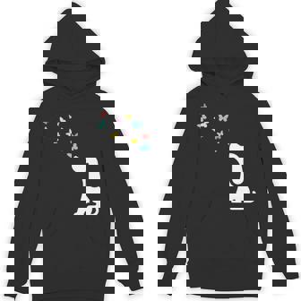Dog And Butterflies Silhouette Unisex Hoodie - Monsterry