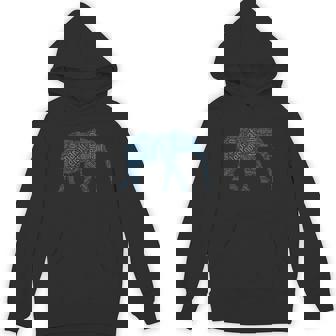 Get Fit & Wild Elephant Word Cloud In Many Languages Unisex Hoodie - Monsterry