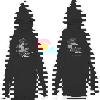 Flag And Mountain Styled Conifer Colorado Unisex Hoodie - Monsterry
