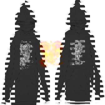 Golden Retriever With Heart Made Of Autumn Leaves Unisex Hoodie - Monsterry