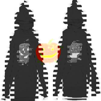 Grinning Halloween Pumpkin And Vine Leaves Unisex Hoodie - Monsterry