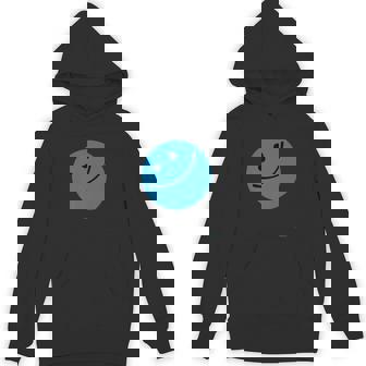 HAPPY SMILING SMUG FACE BLUE RETRO Premium Unisex Hoodie - Monsterry