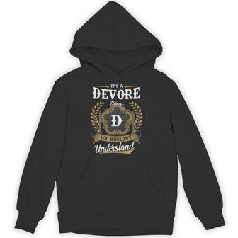 It's A Devore Thing You Wouldn't Understand Personalized Last Name Devore Family Crest Coat Of Arm Hoodie | Seseable UK
