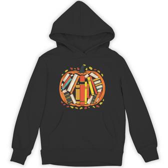 Library Halloween Cozy Harvest Book Lover Seasonal Unisex Hoodie - Monsterry