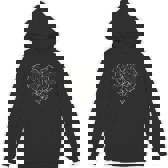 I Love Blockchain Technology Polygon Heart Tshirt Unisex Hoodie - Monsterry
