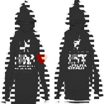 I Love My Chihuahua Tshirt With Heart And Dog Outline Unisex Hoodie - Monsterry