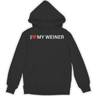 I Love My Weiner I Heart My Weiner Dog Dachshund Dog Mom Pet Unisex Hoodie - Monsterry