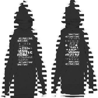Merry Christmas In Sign Language ASL Hand Ugly Sweater Unisex Hoodie - Monsterry
