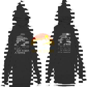 Retro Sunset Save The Elephants Africa Wild Animal Vintage Tank Top Unisex Hoodie - Monsterry