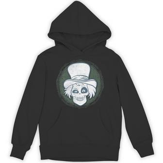 Spooky Steam Punk Ghost Scary Zombie Top Hat Halloween Premium Unisex Hoodie - Monsterry