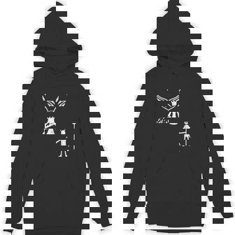 Vintage Confrontation Angel With Wings And Demon Religious Unisex Hoodie - Monsterry