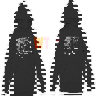 WTF Wine Turkey Family Thanksgiving Dinner Family Fall Unisex Hoodie - Monsterry