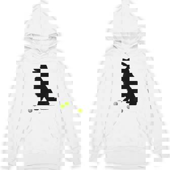 Australian Shepherd Dog Plays Fetch Yellow Tennis Ball Unisex Hoodie - Monsterry